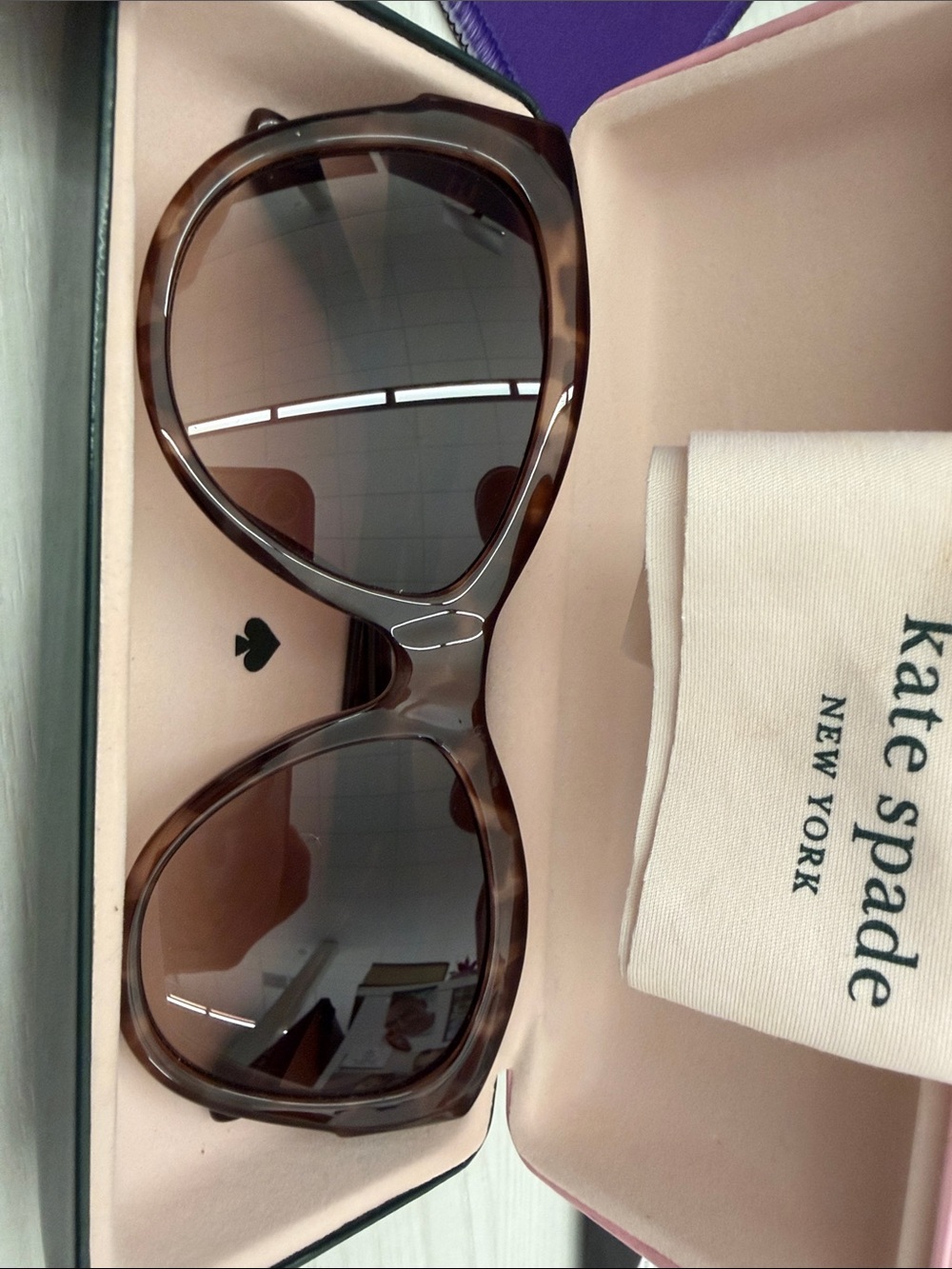 kate spade Brown Tortoise Oversized Women's Sunglasses - Picture 7 of 16